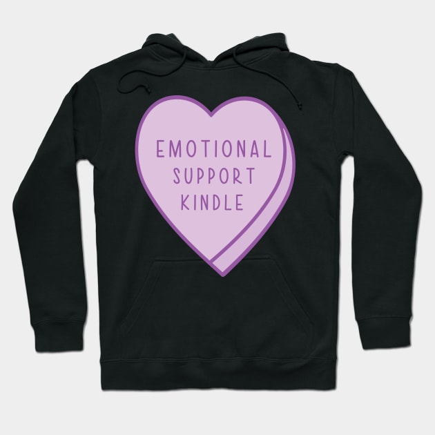 Emotional Support Kindle Candy Heart Tropes Book Purple Hoodie by SouQ-Art